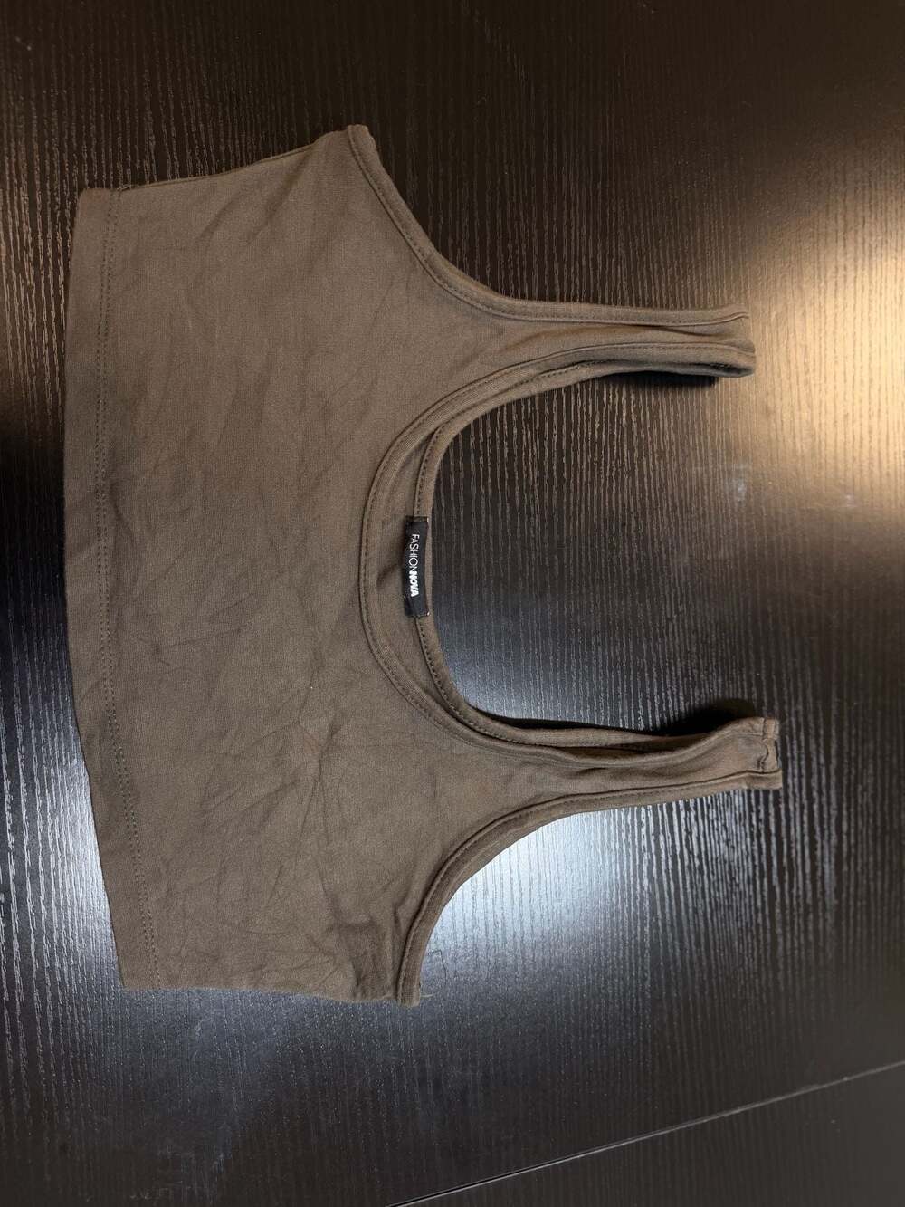 Fashion Nova Tea Time Ribbed Cropped Tank Top in Olive